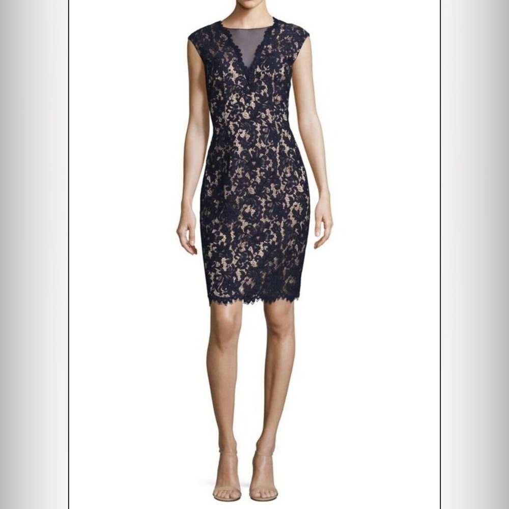 NWT sz 6 Vince Camuto Elegant Navy Lace Dress